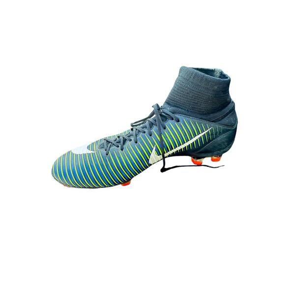 Men's Nike Mercurial Veloce III DF FG Black White Electric Green Sneakers Size 9 - Picture 5 of 9